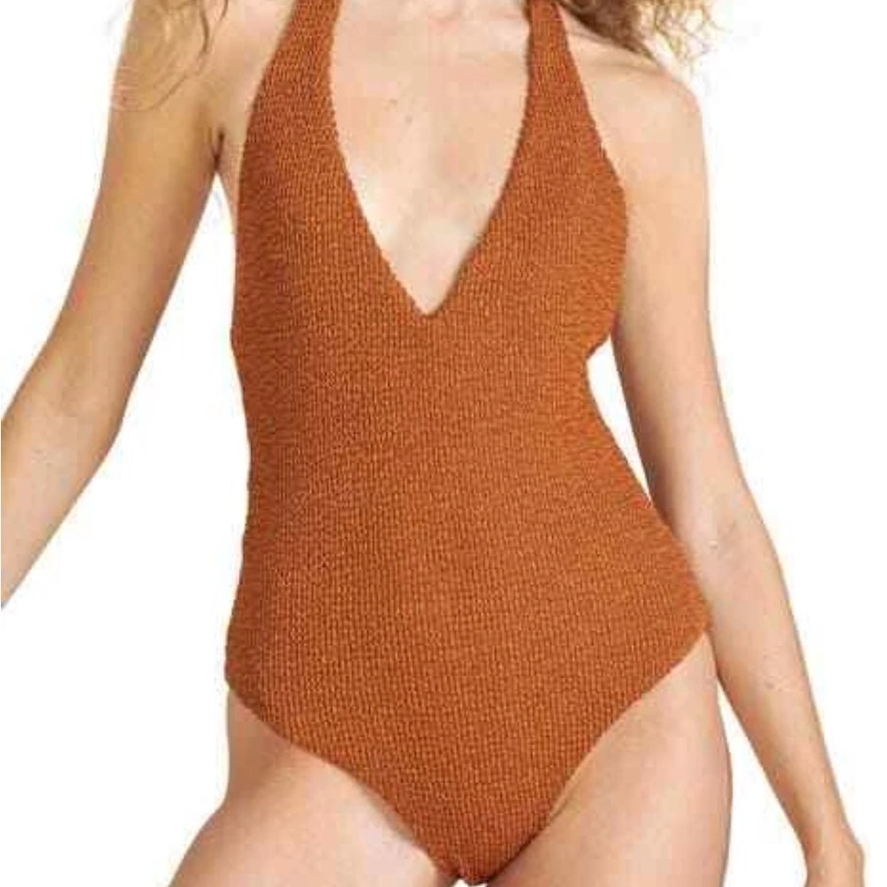 Veronica Beard Salis Swimsuit Cognac